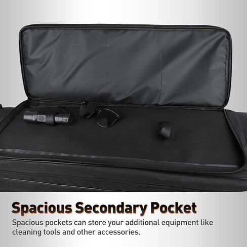 Heavy-Duty Fishing Rod Bag 600D Waterproof Oxford Fabric, Large Capacity with 2 Main Compartments + Multi-Pockets, Scratch-Proof Protection Fishing Pole Reel Case, Nice Fishing Gift for Men in Saudi Arabia