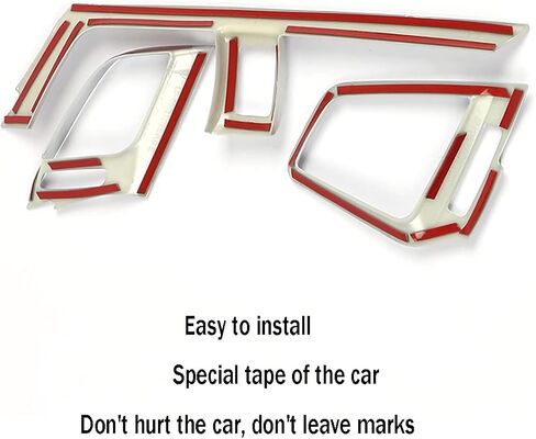 Car Accessories Fit for Honda 10th Gen Civic 2016-2021 Interior Console Dashboard Air Condition Outlet Vent Trim Cover Frame (Red) ABS 3 PCS in Saudi Arabia