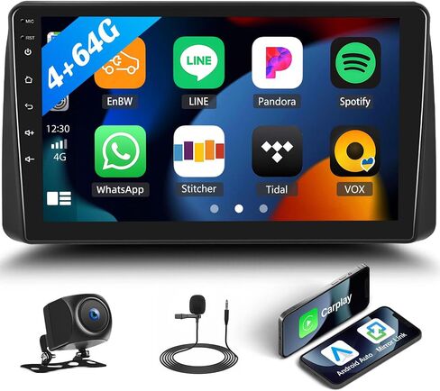 [2+64G] Android 13 Car Stereo for Dodge Grand Caravan 2011-2020&Chrysler Grand Voyager 2011-2015 with Carplay&Android Auto,9’’ Car Radio with Mirror Link,BT,FM/RDS,WiFi,GPS,SWC,1080P,EQ,USB in Saudi Arabia