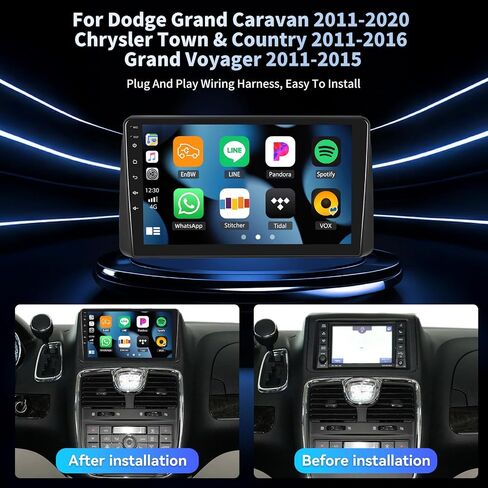 [2+64G] Android 13 Car Stereo for Dodge Grand Caravan 2011-2020&Chrysler Grand Voyager 2011-2015 with Carplay&Android Auto,9’’ Car Radio with Mirror Link,BT,FM/RDS,WiFi,GPS,SWC,1080P,EQ,USB in Saudi Arabia