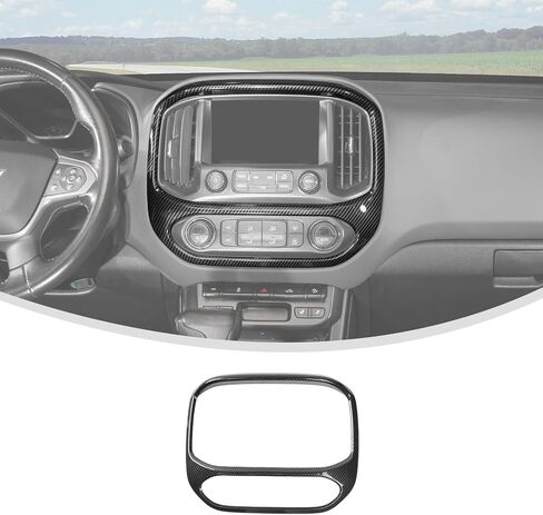 غلاف شاشة معلومات Linskip Dash متوافق مع 2015-2022 Chevy Colorado & GMC-Canyon ، مجموعة قطع لوحة التحكم في المناخ للملحقات الداخلية في كولورادو الحبوب الخشبية الداكنة in Saudi Arabia
