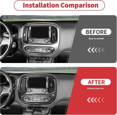 غلاف شاشة معلومات Linskip Dash متوافق مع 2015-2022 Chevy Colorado & GMC-Canyon ، مجموعة قطع لوحة التحكم في المناخ للملحقات الداخلية في كولورادو الحبوب الخشبية الداكنة in Saudi Arabia