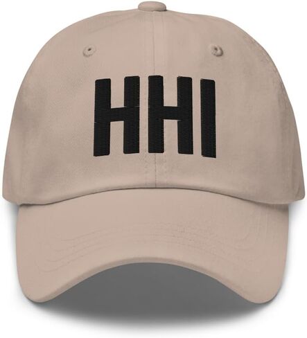 HHI Airport Code Hat Embroidered Dad Hat | Black Thread | Hilton Head Island Baseball Cap Travel Gift in Kuwait