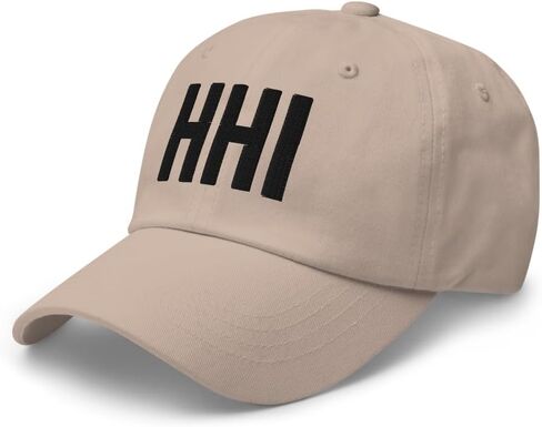 HHI Airport Code Hat Embroidered Dad Hat | Black Thread | Hilton Head Island Baseball Cap Travel Gift in Kuwait