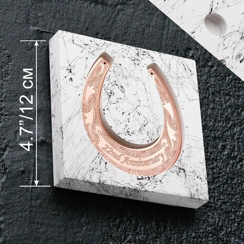 Copper Horseshoe with Wooden Stand - 7 Year Anniversary, Lucky Copper Decor, 7th Anniversary Keepsake for Him, Her or Couple, Symbol of Strength and Love in Saudi Arabia