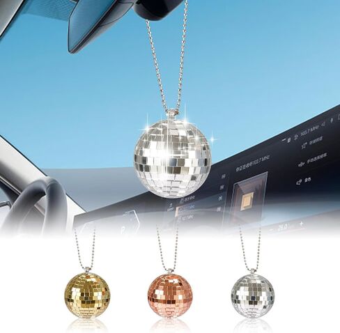 Gold Car Disco Ball Ornament - Small 2 Inches in Kuwait