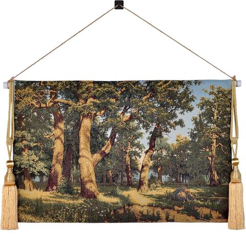 Vintage Forest Wall Tapestry Nature Scene - Peaceful Lakeside Reverie, Muted Green Aesthetic with Telescopic Rod & Tassels, Jacquard Woven Wall Tapestries for Bedroom/Living Room Decor Art (42"x27") in Saudi Arabia