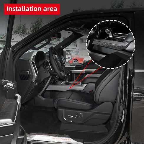 BETTERHUMZ Center Console Panel Side Trim Strips Stickers Compatible with Ford F150 Raptor 2015-2020 Carbon Fiber Cover Decor Sticker Car Interior Molding Accessories (Red) in Saudi Arabia