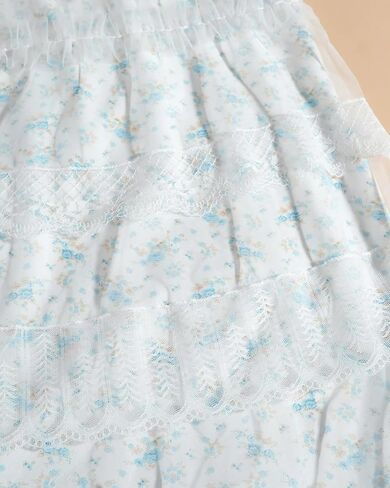 Nuoqi White Regency Dress for Women Floral Regency Era Costume Tea Party Gown in Saudi Arabia