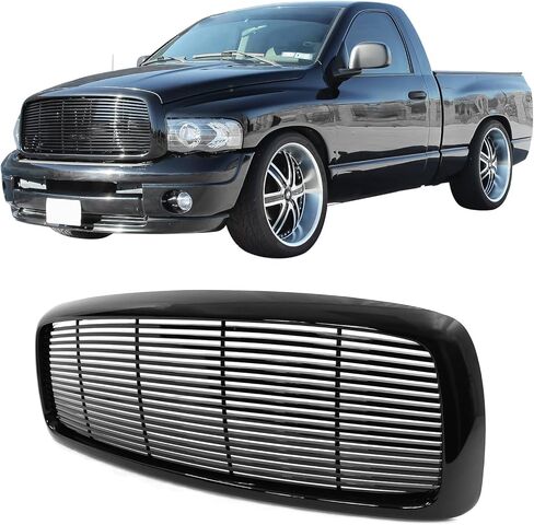 مصبغة متوافقة مع 2002-2005 دودج رام 1500 2003-2005 دودج رام 2500 3500 ، Z ABS ABS Black Front Hood Grill بواسطة Ikon Motorsports in Saudi Arabia