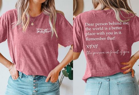 Mental Health Shirt Women You Matter Shirts Dear Person Behind Me Tees Shirts Inspirational Graphic Casual Tops in Kuwait
