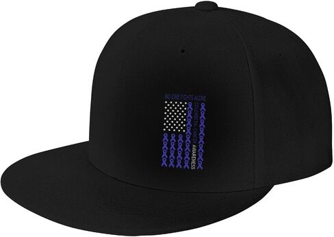 AME Flag Fight Colorectal Cancer Awareness Adult Adjustable Outdoor Sports Trucker Hats Stylish Baseball Cap0 Black in Saudi Arabia