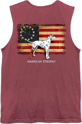 SEA DOG American Strong Patriotic Vintage Graphic Tank Top, Garment Dyed 100% Ringspun Cotton, Relaxed Fit, Printed in USA in Saudi Arabia