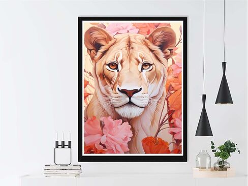 VAIIEYO 5D DIY Diamond Art Kits for Adults Leopard, Diamond Painting Animal, Diamond Art Full Drill Round Rhinestone Craft Canvas for Home Wall Decor Gift 12x16 inch-69 in Kuwait