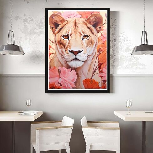 VAIIEYO 5D DIY Diamond Art Kits for Adults Leopard, Diamond Painting Animal, Diamond Art Full Drill Round Rhinestone Craft Canvas for Home Wall Decor Gift 12x16 inch-69 in Kuwait