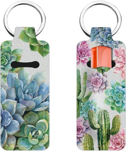 FREEBLOSS Chapstick Holder Keychain Lip Balm Holder Keychain with Pattern1 in Saudi Arabia