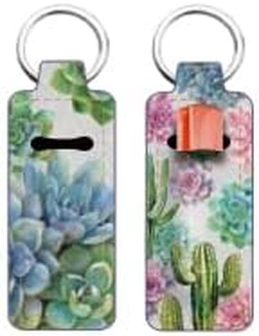 FREEBLOSS Chapstick Holder Keychain Lip Balm Holder Keychain with Pattern1 in Saudi Arabia