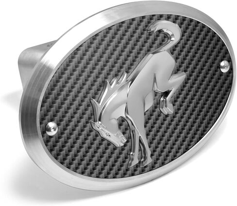 for Ford New Bronco 3D Chrome Logo on Black Oval Billet Aluminum 2 inch Tow Hitch Cover in Kuwait