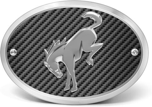for Ford New Bronco 3D Chrome Logo on Black Oval Billet Aluminum 2 inch Tow Hitch Cover in Kuwait