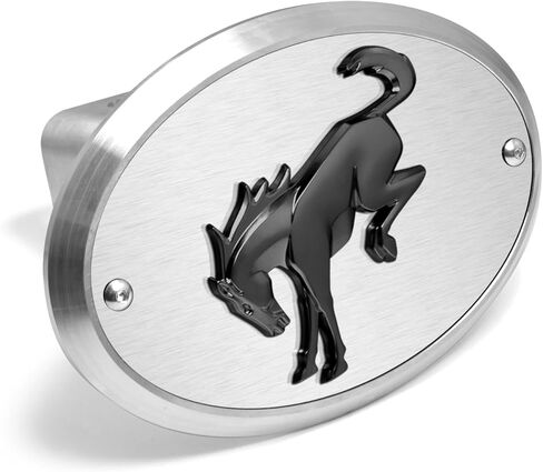 for Ford New Bronco 3D Chrome Logo on Black Oval Billet Aluminum 2 inch Tow Hitch Cover in Kuwait