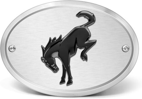 for Ford New Bronco 3D Chrome Logo on Black Oval Billet Aluminum 2 inch Tow Hitch Cover in Kuwait