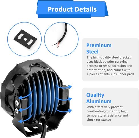 Wsays 5 بوصة LED LED LED FLODS Round Road Road Lights مع مفتاح SPOT Light Rocker وأسلاك الأسلاك FUSE RELAY KIT تناسب الالتقاطات والشاحنات وسيارات الدفع الرباعي و UTVs و ATV in Saudi Arabia