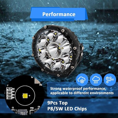 Wsays 5 بوصة LED LED LED FLODS Round Road Road Lights مع مفتاح SPOT Light Rocker وأسلاك الأسلاك FUSE RELAY KIT تناسب الالتقاطات والشاحنات وسيارات الدفع الرباعي و UTVs و ATV in Saudi Arabia
