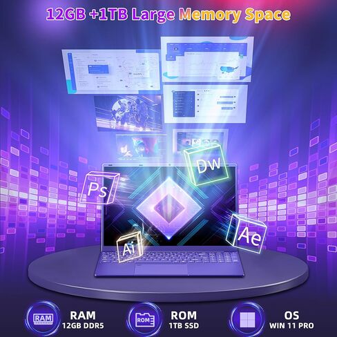 16" Blue Laptop 16G RAM 512GB SSD 2.5K FHD(2560x1600) IPS Screen/N95 CPU/Computer with Full Size Numeric Color Backlit KB,Win 11 Pro/MS Office 2019/Fingerprint Unlock for Work Study (16G+512GB) in Kuwait