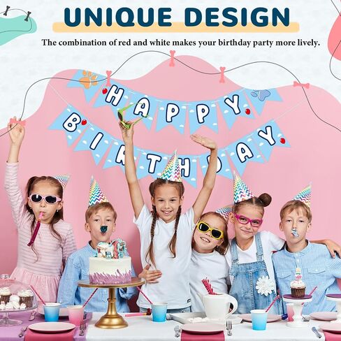 Blue Dog Birthday Banner, Blue & Orange, 6.69 x 5.31 Inches, Happy Birthday Banner, Party Decorations in Kuwait