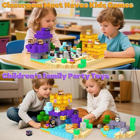 Magnetic Blocks Kids Games Building Toys for 3 4 5 6 7 8 9 10 11 12 Year Old Boys Girls, Magnetic Tiles Cubes STEM Sensory Toys for Toddler Travel Party Christmas Birthday Gifts in Saudi Arabia