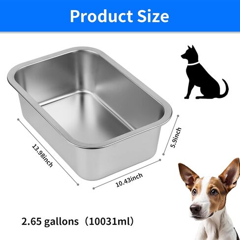 Ohtomber Stainless Steel 1.25 Gallons Large Dog Water Bowl, Metal Pet Dog Water & Food Bowl No Spilling, Outdoor Feeder Dish Plate for Cat, Big, Extra Large Pet in Saudi Arabia
