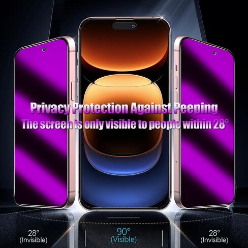 Slanku [2 Pack for iPhone 16 Pro Max Privacy Screen Protector, [4 Way 360°] Anti-Spy, Full Coverage, Private Tempered Glass, Zero Bubble, Case Friendly in Saudi Arabia