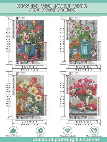 EWJRNSF 6 Pack 5D Diamond Painting Kits for Adults, Landscape Diamond Arts Kits Diamond Art Sets,Gem Painting by Number Kits for Adults Beginners Home Wall Decor 11.8x15.7 Inches in Kuwait