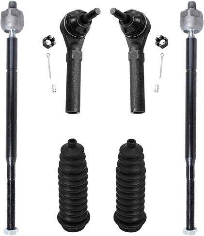 Detroit Axle - Front 6pc Tie Rods Kit for Dodge Grand Caravan Chrysler Town & Country Volkswagen Routan ، 4 Suspension Outer & Inner Tie Rod Ends 2 Bolling Boots in Saudi Arabia