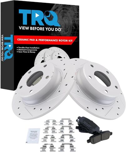 TRQ خلفية الفرامل والدوار مجموعة Ceramic Premium المغلفة G متوافقة مع 2020 نيسان سنترا in Saudi Arabia