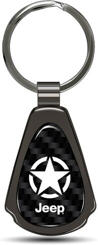 لشعار Jeep Willys Star Real Black Carbon Fiber Metal Seardrop chain in Saudi Arabia