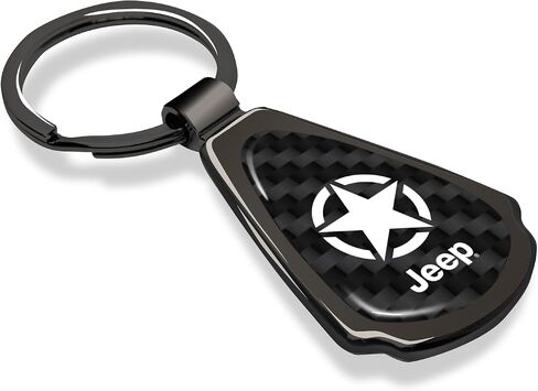 لشعار Jeep Willys Star Real Black Carbon Fiber Metal Seardrop chain in Saudi Arabia