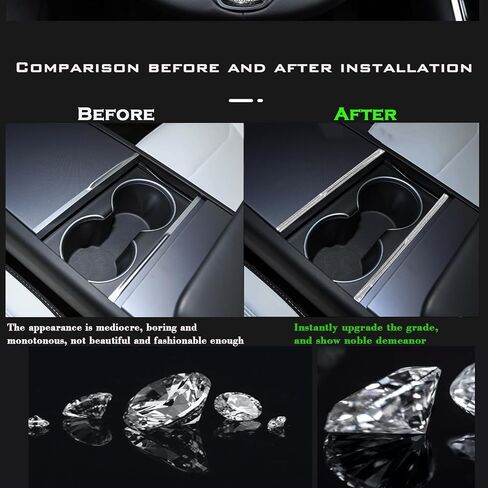 Yhcdsea bling Rhinestone crystal crystal sticks for Tesla Model 3 y (إطار مرآة الرؤية الخلفية الداخلية) in Kuwait