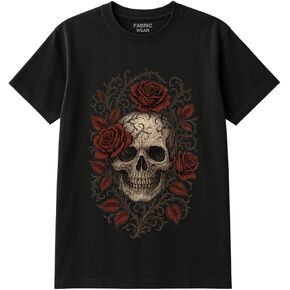 Halloween Eerie Skull Roses Dark Enchantment Mystery - Tee for Men & Women - Graphic T-Shirt in Saudi Arabia