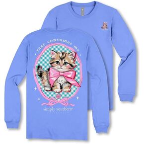 Simply Southern Rage Consumes Me Kitten, Bow, Adult Long Sleeve Shirt in Saudi Arabia