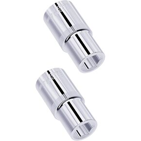 2pcs مقبس ضحل 4.5 مم ، محرك 1/4 بوصة ، 6 نقاط ، مقياس ، مآخذ قصيرة من الصلب CR-V المعالجة بالحرارة ، تلميع كامل ، طول 1 بوصة in Saudi Arabia