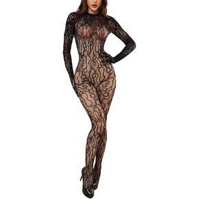 Women Fishnet Bodysuit Mesh One Piece Sexy Bodystockings Lingerie in Saudi Arabia