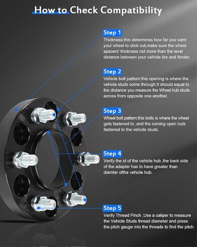 ECCPP 6x135 إلى 6x135 فواصل العجلات hubcentric 1 بوصة 6 ملاءمة Ford لـ F-150 Lightning 2022-2024 for Ford for LOBO 2015-2023 لـ Lincoln for Navigator 2015-2024-4pcs in Saudi Arabia