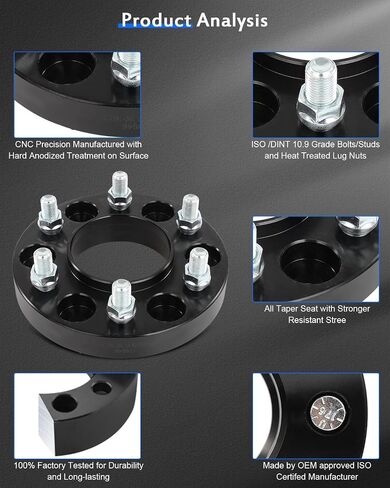 ECCPP 6x135 إلى 6x135 فواصل العجلات hubcentric 1 بوصة 6 ملاءمة Ford لـ F-150 Lightning 2022-2024 for Ford for LOBO 2015-2023 لـ Lincoln for Navigator 2015-2024-4pcs in Saudi Arabia