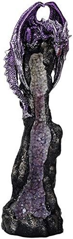 Pacific Giftware Purple Dragon on Geode Rock Gemstone Quartz Stick Incense Burner Medieval Fantasy 10.5 Inch H in Saudi Arabia