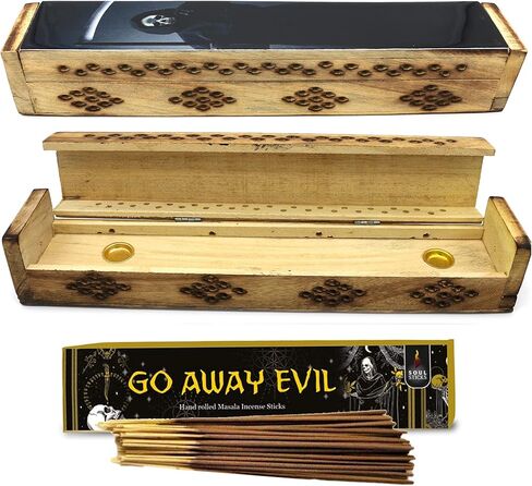 الروح العصي المصنوعة يدويًا مصنوعة من الحرق الخشبي الحارق مع التخزين ، ويشمل Got Away Evil Seense Sticks (أشعة الشمس والقمر الوردي) in Kuwait