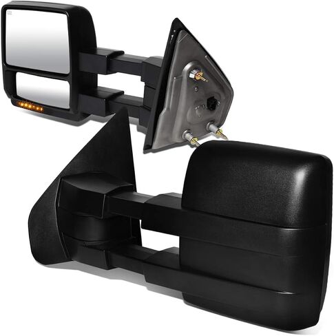 DNA Motoring TWM-006-T999-CH-AM Pair of Powered Heated Towing Side Mirrors W/Turn Signal Light Compatible with 04-14 F-150, Chrome/Amber in Saudi Arabia