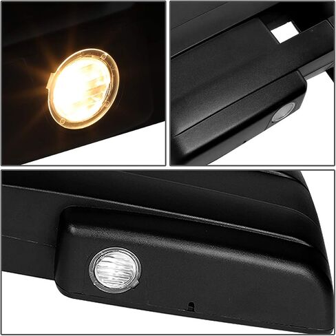 DNA Motoring TWM-006-T999-CH-AM Pair of Powered Heated Towing Side Mirrors W/Turn Signal Light Compatible with 04-14 F-150, Chrome/Amber in Saudi Arabia
