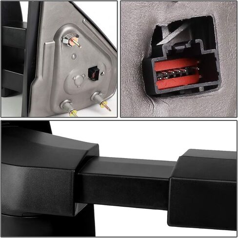 DNA Motoring TWM-006-T999-CH-AM Pair of Powered Heated Towing Side Mirrors W/Turn Signal Light Compatible with 04-14 F-150, Chrome/Amber in Saudi Arabia