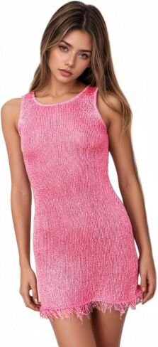 OCUH Maxi Dress Sleeveless Sundress Sequin Dress Starfish Bodycon Long Dresses Beach Vacation Clothes for Women in Kuwait